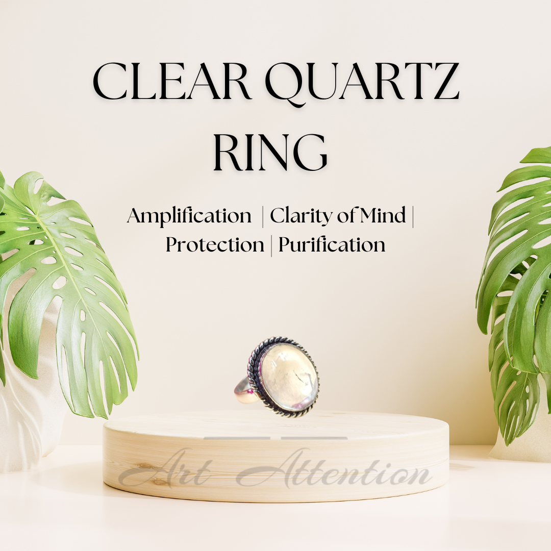 Clear Quartz Adjustable Ring