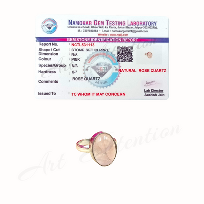 Rose Quartz Adjustable Ring