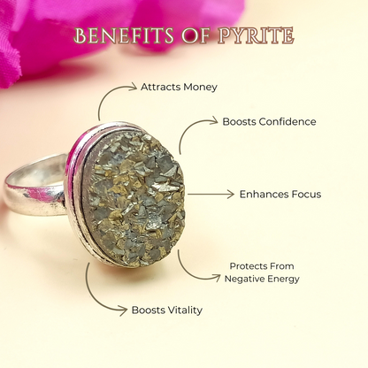 Pyrite Oval Ring