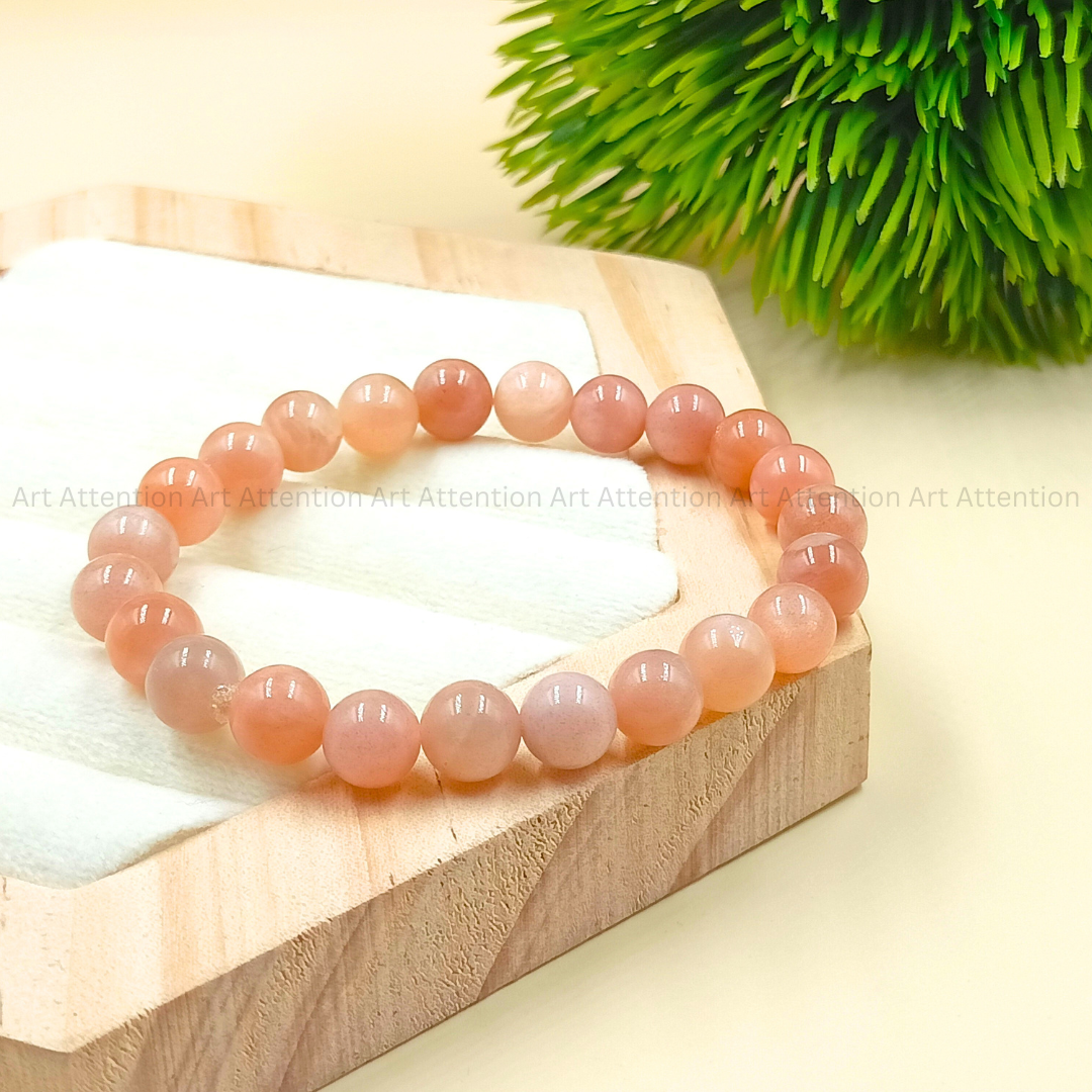 Peach Moonstone Crystal Bracelet