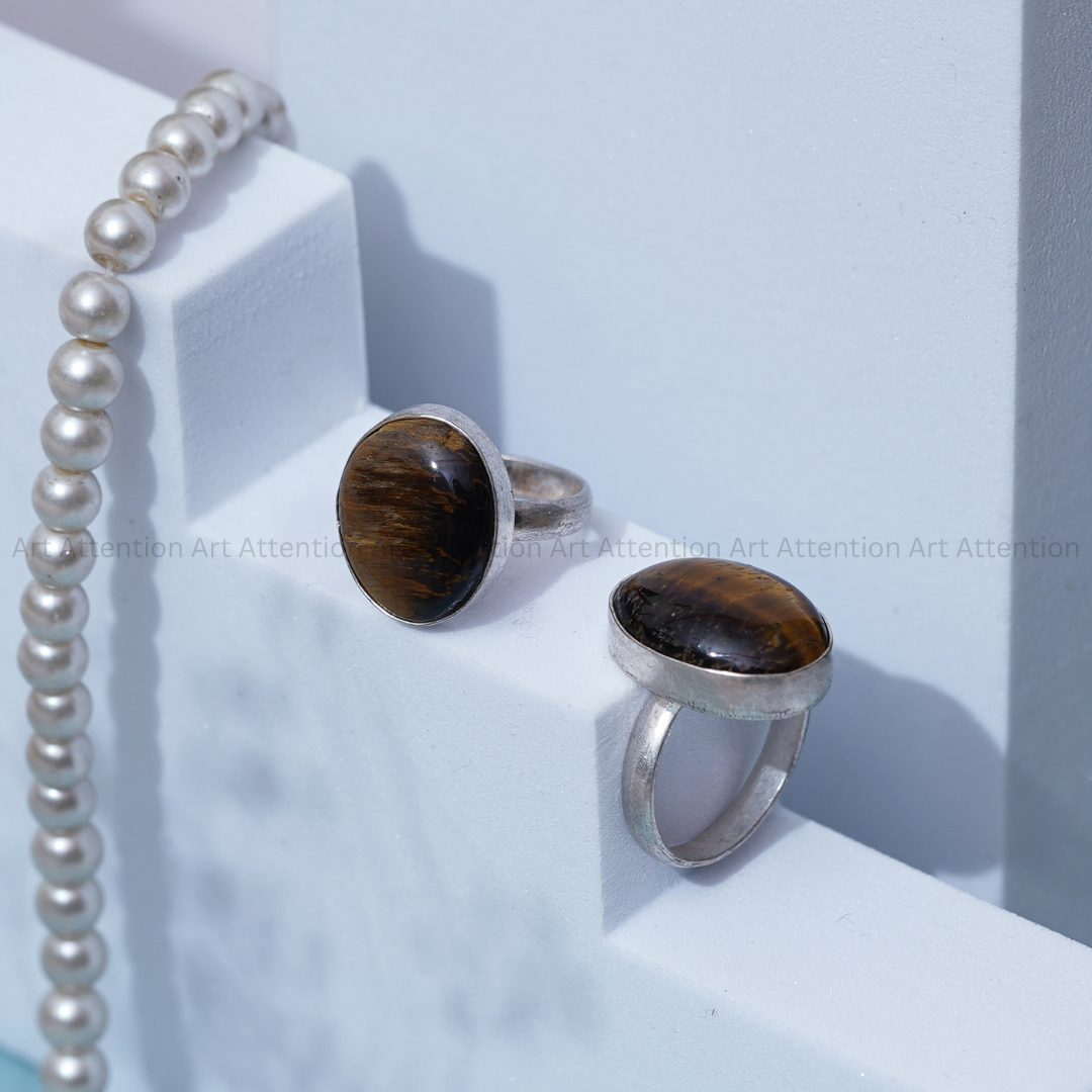 Tiger Eye Adjustable Ring