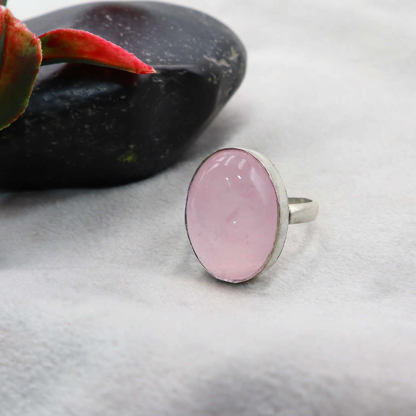 Rose Quartz Adjustable Ring