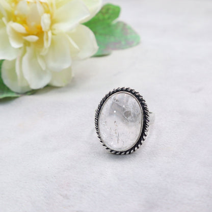 Clear Quartz Adjustable Ring
