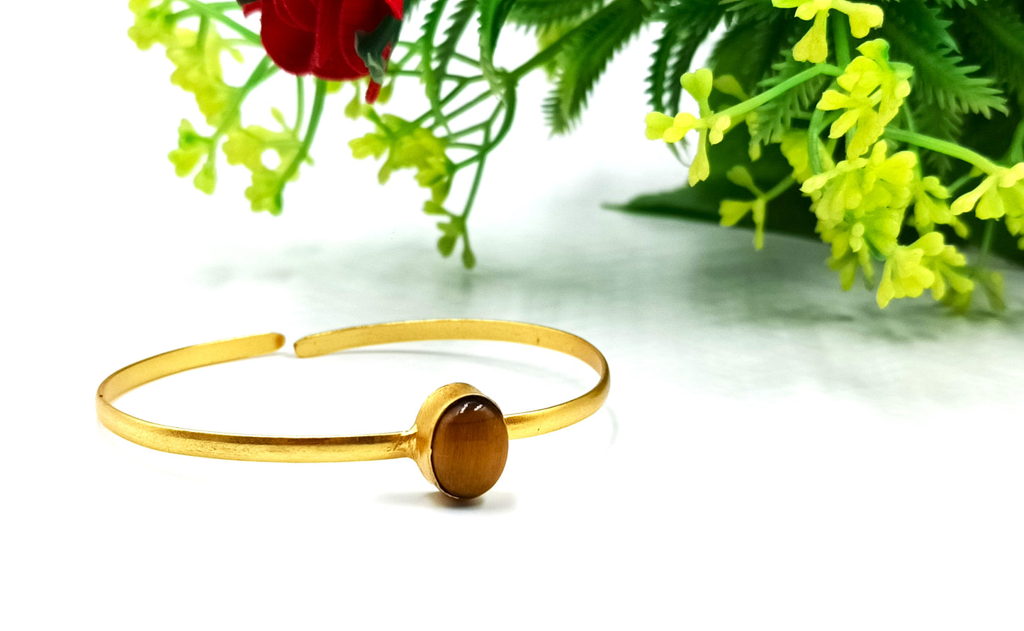 Tiger Eye 18K Gold Plated Kada