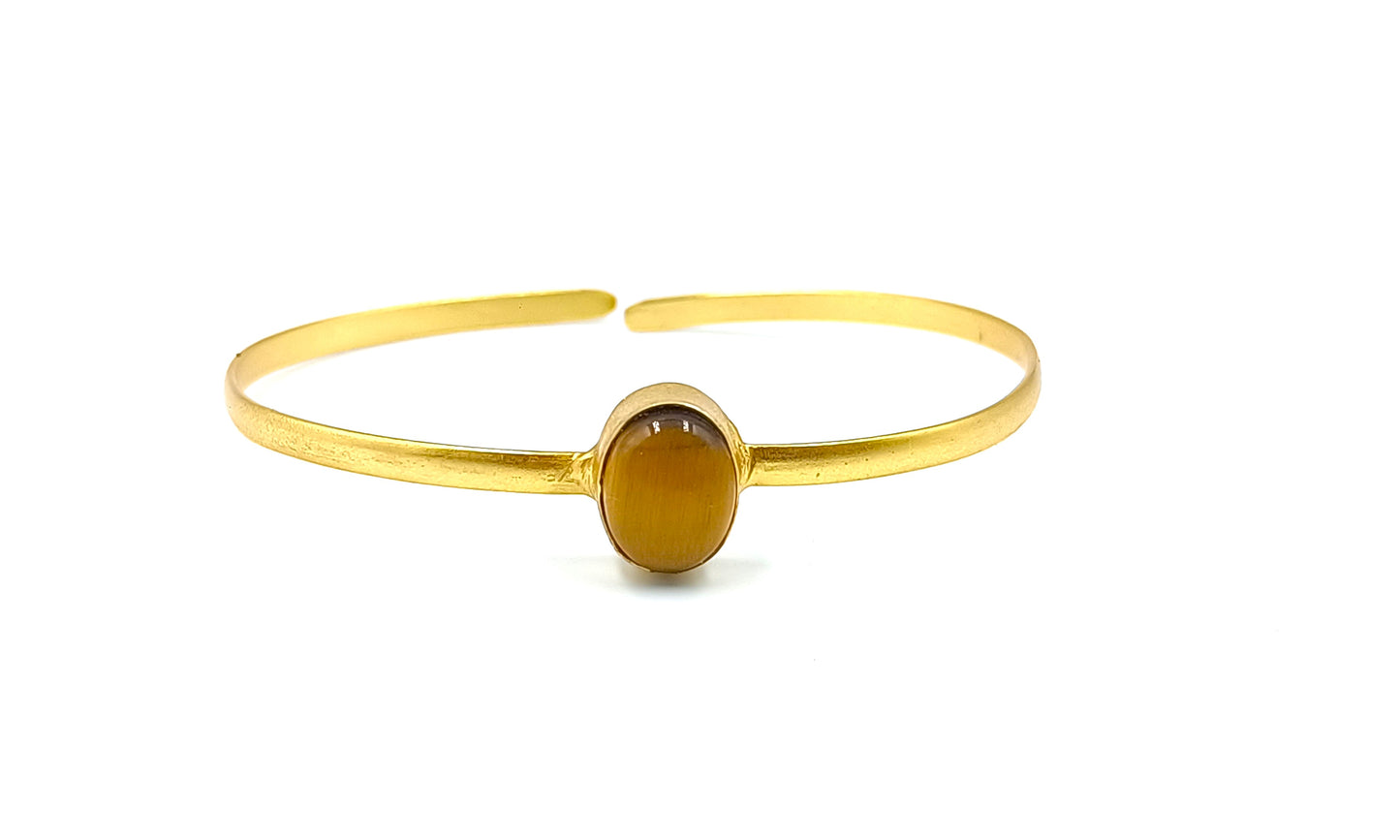 Tiger Eye 18K Gold Plated Kada