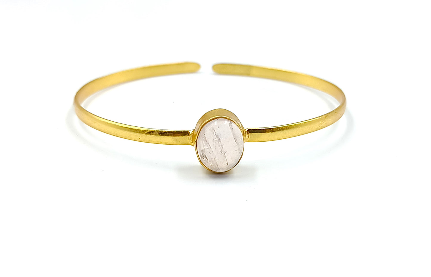 Rose Quartz 18K Gold Plated Kada
