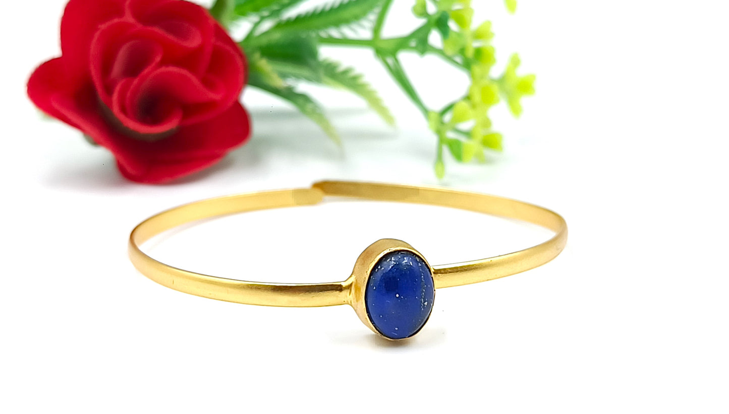 Lapis Lazuli 18K Gold Plated Kada