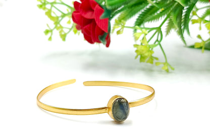 Labradorite 18K Gold Plated Kada