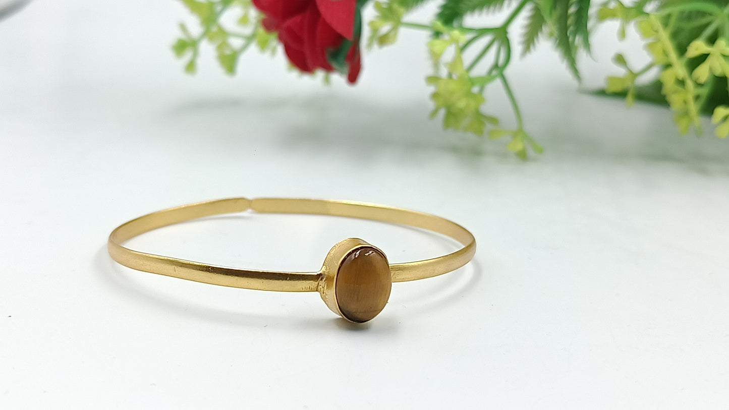 Tiger Eye 18K Gold Plated Kada