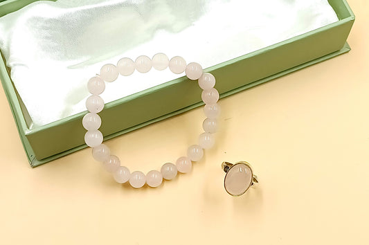 Rose Quartz Bracelet and Ring