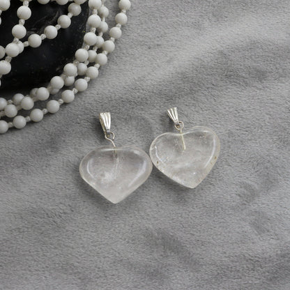 Clear Quartz Heart Pendant