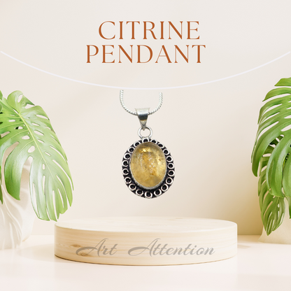 Citrine Oval Pendant