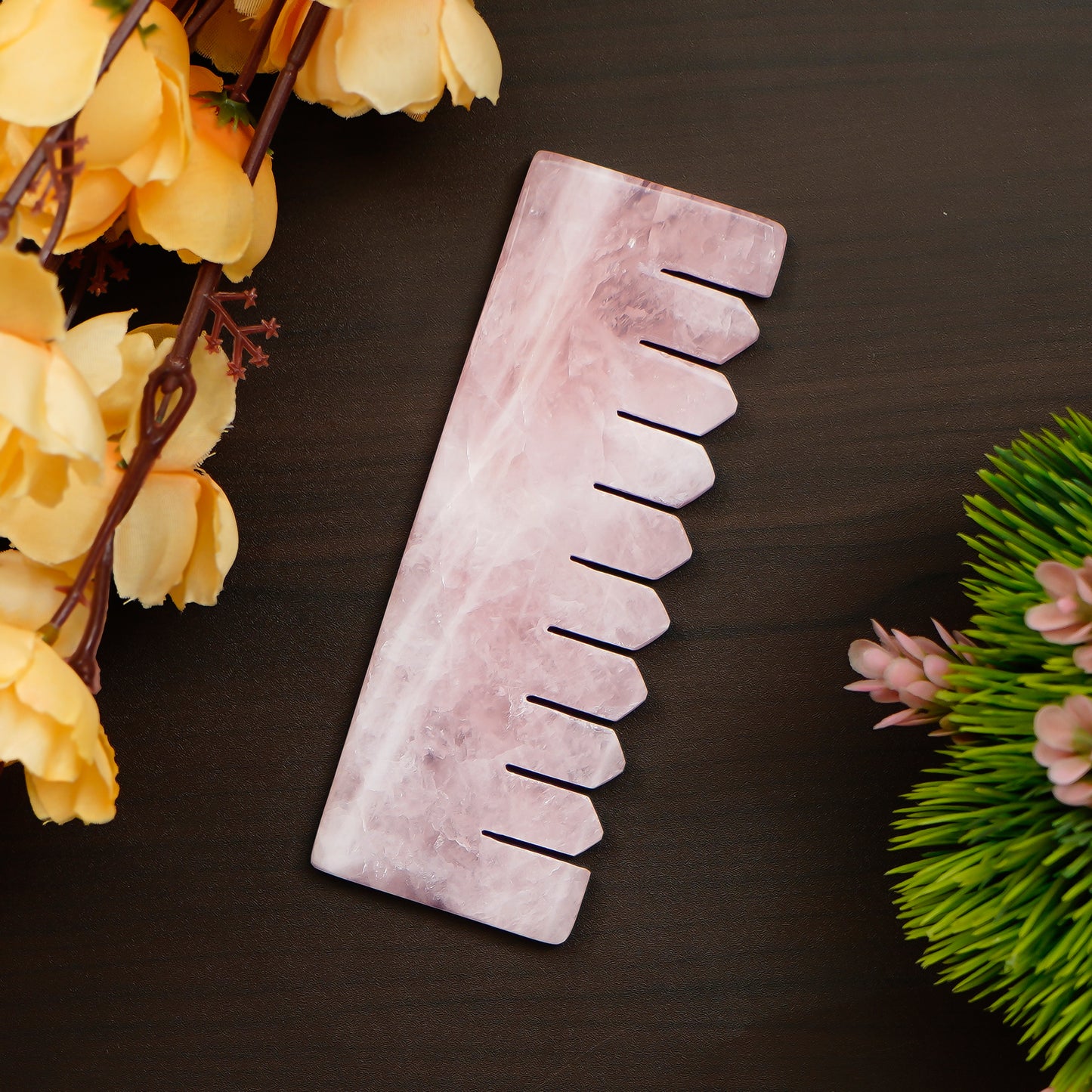 Rose Quartz Crystal Comb