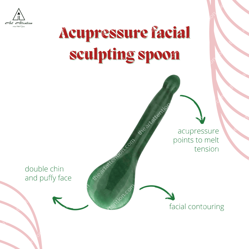 Acupressure Sculpting Spoon Green Jade Massage Stones